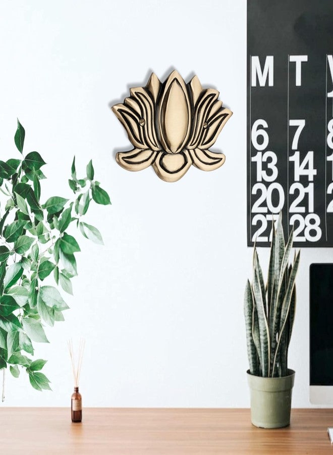 DEVDECOR, Brass Lotus Wall Hanging for Wall Door | Home Decor Hanging Brass Lotus Flower for Decoration Housewarming Gift Lotus Brass Wall Hanging (Standard) - Image 1